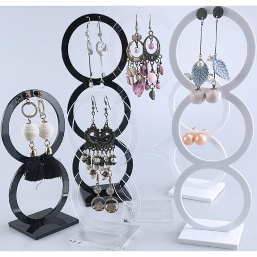 Acrylic Round Earring Holder Jewelry Display Earring Organizer Case Earring Store Showing High Quality