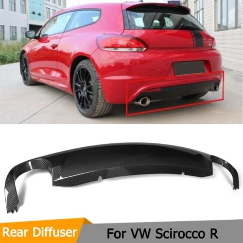 Car Styling Carbon Fiber Car Rear Diffuser Lip for Volkswagen VW Scirocco R Bumper 2009-2014