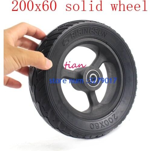 Free Shipping Motorcycle Accessories Wheels 200x60 Solid Tires and Rims Fits for Electric Scooter 8 Inch Solid Tyres Hub