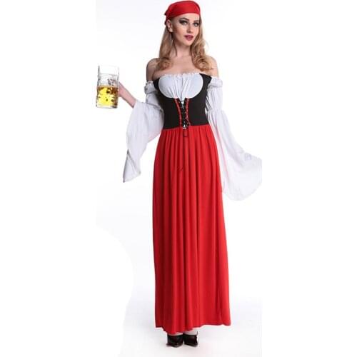 Free Shipping New Arrival Long Dress For Halloween Sexy Beer Girl Costumes