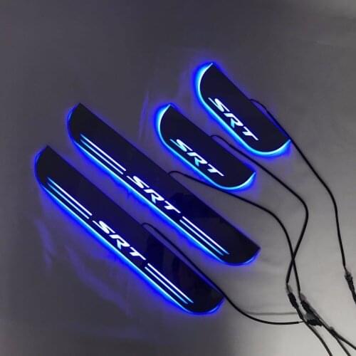 Express Delivery Led Door Sill Plate Strip Welcome Light Pathway Accessories Guard Protectors for Jeep Grand Cherokee Srt8