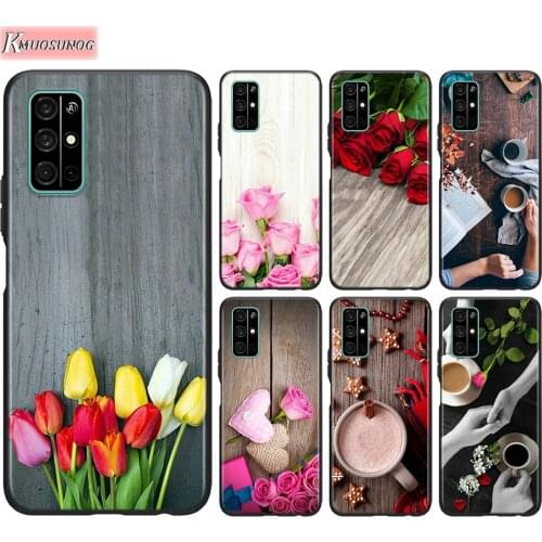 Black Cover Coffee you and roses me for Huawei Honor 30 20S Pro 10i 9C 9A 9S 9X 8X 10 9 Lite 8 8A 7A Pro Lite Phone Case