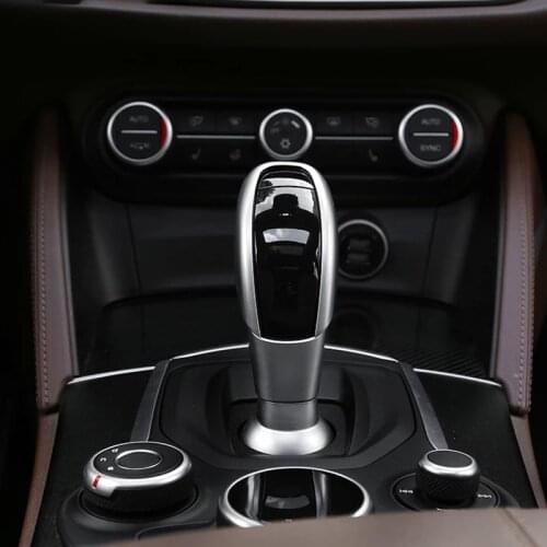 Automobile Gear Lever Head Decoration ABS Plastic Protective Cover for Alfa Romeo Giulia Stelvio Interior Styling Car Accessorie