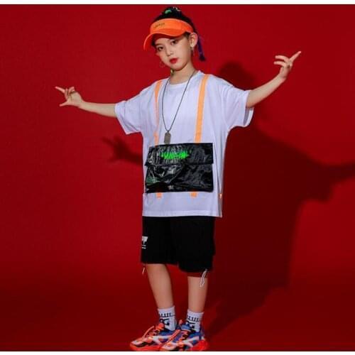 Kids Hip Hop Dance Costume Boys Girls Carnival Clothing Graffiti Tee Pants Shorts Ballroom Jazz Dance Clothes Show Rave Wear