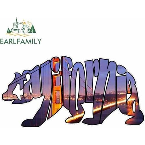EARLFAMILY 13cm x 6.6cm for California Bear San Francisco Golden Gate Logo Fine Decal Funny Car Stickers Waterproof Anime Vinyl
