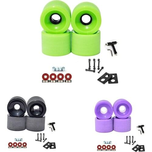 ELOS-4Pcs 70x51mm Surf Skateboard Wheels Longboard Low Noise Wear-Resisting Road Field Skating with Tool and Gaskets