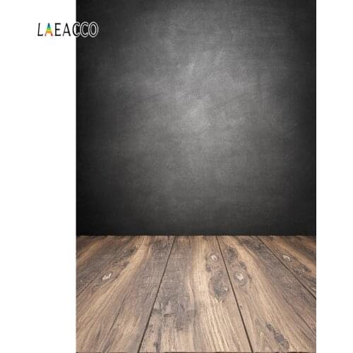 Laeacco Wooden Floor Gradient Blackboard Portrait Photography Background Customize Photographic Backdrops Props For Photo Studio