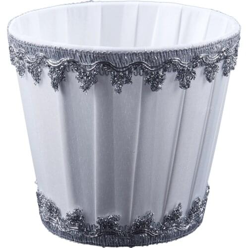 Fabric Chandelier Lampshade Holder Clip on Sconce Beside Bed Lamp Hanging Light, Creamy White