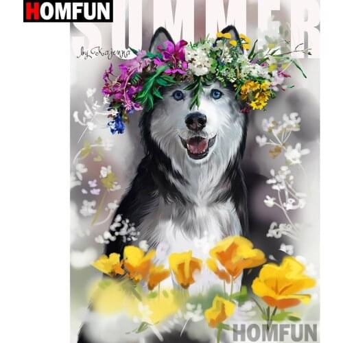 HOMFUN Full Square/Round Drill 5D DIY Diamond Painting "Cartoon dog" Embroidery Cross Stitch 3D Home Decor Gift A12250