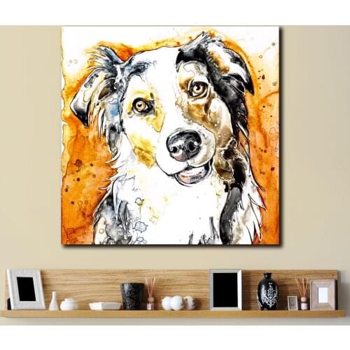 Fashion Oil Painting Border Collie Pop Art Paiting Home Decor On Canvas Modern Wall Art Canvas Print Poster Canvas Painting