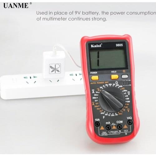 UANME Multimeter 9V Power Cord Supply Substitute Multi-meter Power Capacitance Line Maintenance Tool Test Wire