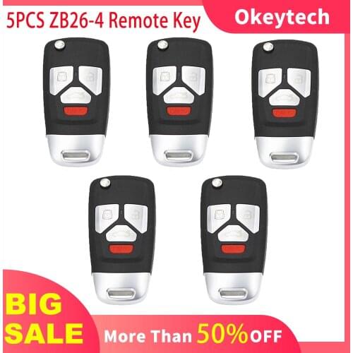 5PCS 4 Buttons Original KEYDIY ZB Series ZB26-4 Smart Remote Key For KD X2/KD900/Mini KD Programmer for More than 2000 Models