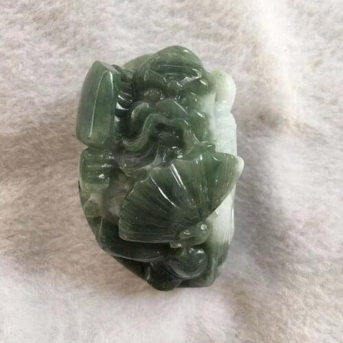 Natural 7A Myanmar jade Hand-Carved jade longevity Buddha green jade pendant jade necklace men women pendants jade jewelry