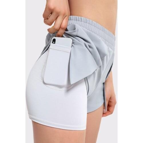 Fake Two-piece Calzas Deportivas Mujer Fitness Quick-drying Sports Pant Loose Yoga Yoga Shorts Solid Breathable Fitness Clothing