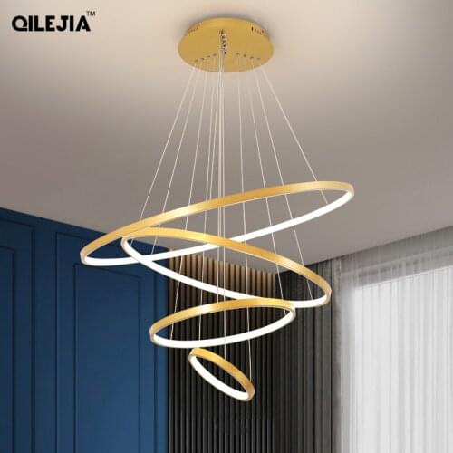 Black white gold frame Pendent lights for dining room lamp remote control decoration lighting lustre vintage pendant lamps