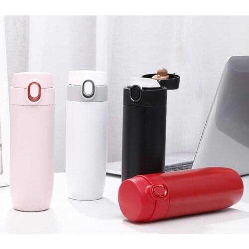 Simple Style Bouncing Cup Couple Style Stainless Steel Thermos Cup High Temperature Resistance Straight Cups Coffee Travel Mug