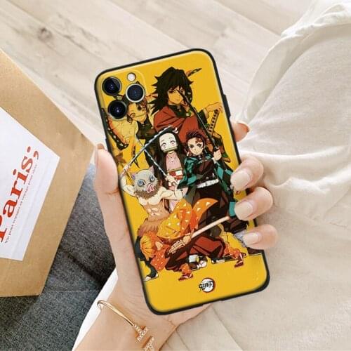 Demon Slayer aesthetic manga anime silicone Phone Case FOR iPhone Se 6 6s 7 8 Plus X Xr Xs 11 12 Mini Pro Max Glass Cover Shell