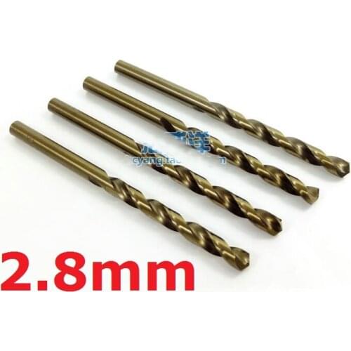 10 Pieces 2.8mm Diameter Straight Shank Cobolt Steel Alloys Twist Drill Bit