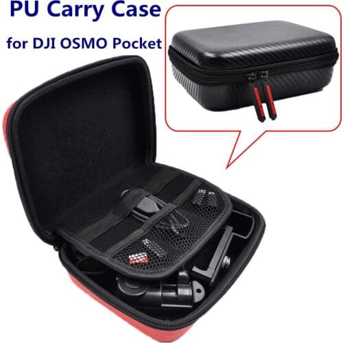 PU Carbon Grain Storage Bag For DJI OSMO Pocket Portable Travel Carry Case Cover For OSMO Pocket Accessories Protective Handbag