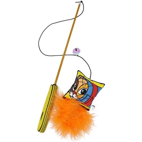 Three-section telescopic funny cat stick - voyeur cat Toys Pets Plush Toys Pet Plush Solid Resistance To Bite Playable Pet Toy