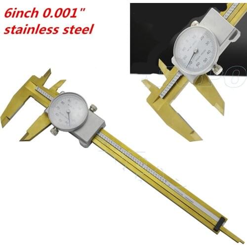 0-6" Inch Dial vernier caliper 6 inch .001" Shock Proof Dial Caliper gauge micrometer plastic measuring tools