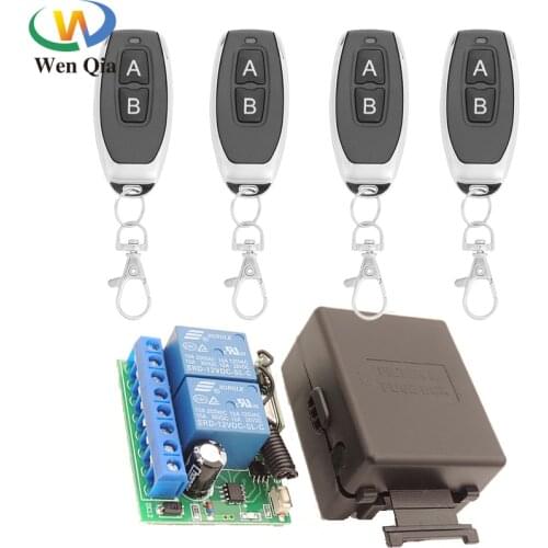 433MHz Universal Wireless Remote Control DC 12V 10Amp 2CH rf Relay receiver and Transmitter Remote Garage door and Shutter door