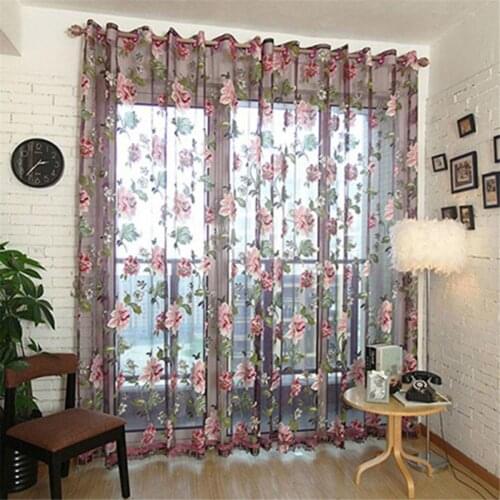Upscale Elegant Romantic Flower Embroidered Chinese Fabric Tulle Sheer 3D Window Curtain Home Bedroom Livingroom Hotel Supplies