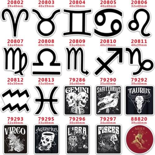 DIY Craft Supplies Sewing Accessories Cartoon Constellation Printed Planar Resins Mold 10 Pieces. PR-20802