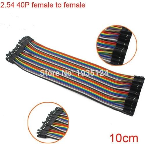 2.54mm 10CM 40P Dupond Female to Female Jumper Wire Color Ribbon Breadboard Cable 1p-1p