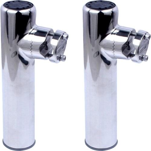 2 pieces Stainless Steel 7/8"-1"tube Fishing Tackle Accessory Rotatable Rod Holder Bracket With Screws Boat Assault Yacht