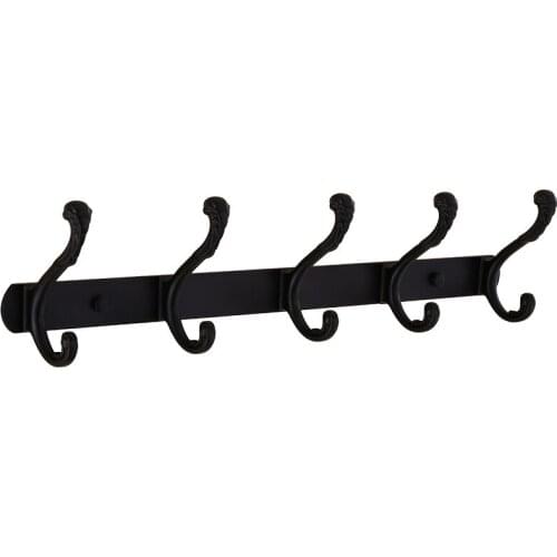 3/4/5 Hooks Coat Rack Wall Mounted Heavy Duty Hanger Metal Coat Hook Rail for Coat Clothes Hat Towel Jacket