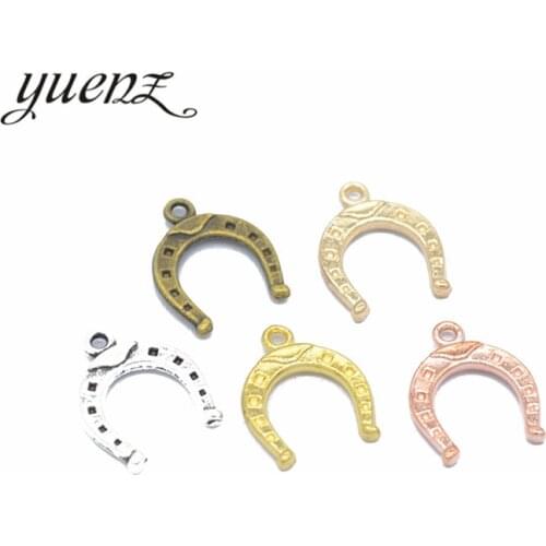 42 pcs vintage Tibetan Silver Plated Horseshoe Charms metal Pendants for Jewelry Making DIY Handmade Craft 16*13 mm D975