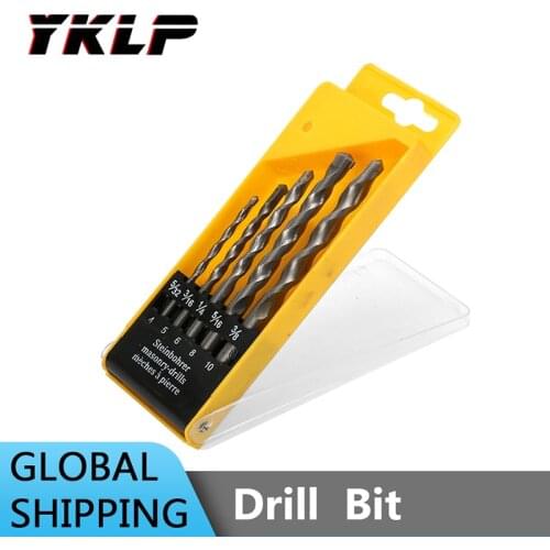 5Pcs Multi-Purpose Drill Bit 5/32" 3/16" 1/4" 5/16" 3/8" Masonry Drill Bits Set Ceramic /Wall/ Glass /Cement/Stone Hole Opener