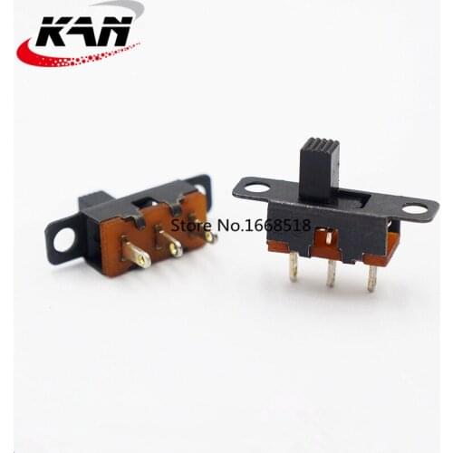 50PCS SS-12F71 1P2T Single pole double throw 2 Position slide switch 3 pin verticle type pin with holes