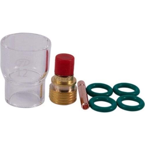 7 Pcs 12 Pyrex Glass Shell Kit Stubby Collets Body Gas Lens Tig Welding Torch for Wp-9/20/25 Welding Accessories