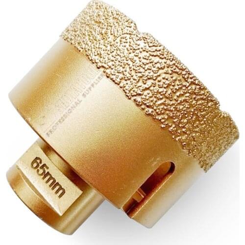 SHDIATOOL 1pc 65mm Vacuum brazed diamond drilling Core bits granite marble M14 Thread drill bit porcelain tile diamond hole saw