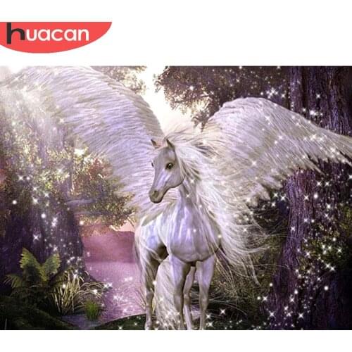 HUACAN Diamond Painting Full Horse Home Decor Square/round Diamond Embroidery Mosaic Animal Tree Wall Stickers