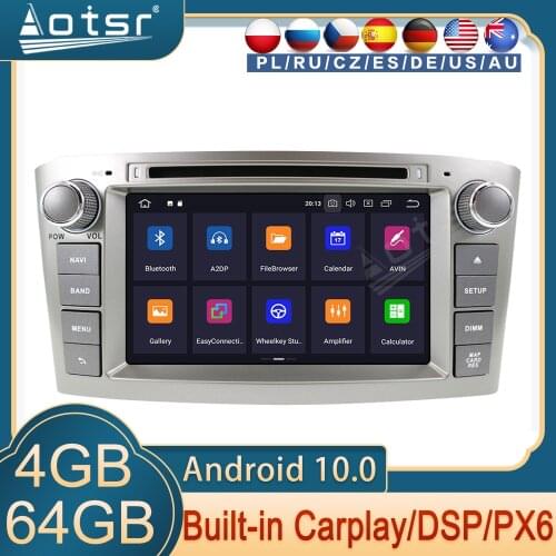 Android Radio For Toyota Avensis T25 2003 Car GPS Navigation 2004 2005 - 2008 PX6 Multimedia Player Carplay Audio Head Unit HD