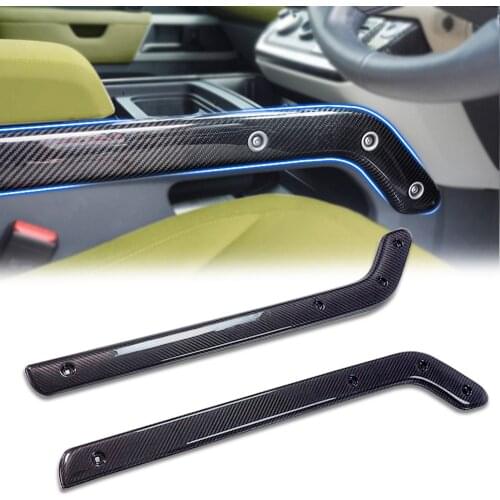 For Land Rover Defender 2020-2021 real dry Carbon Fiber central control armrest Decorative Stickers Auto Parts