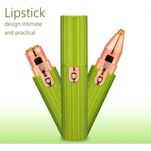 2-in-1 Painless Mini Shaver Electric Eyebrow Trimmer Female Body Epilator Mustache Facial Hair Removal