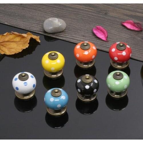 Europe Style Pumpkin Ceramic Door Knob Cabinet Drawer Furniture Cupboard Pull Handle YH1670