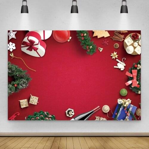 Red Christmas Theme Light Spot Background for Portrait Photography Party Decors Backdrops Photocall Studio Accessories