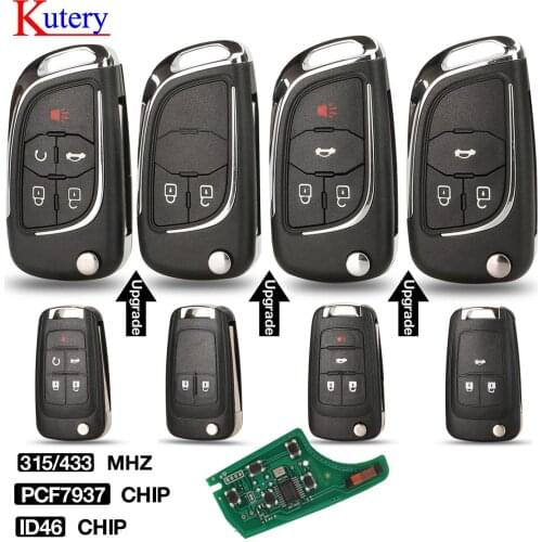 Kutery Car Remote control Alarm Key for Chevrolet Epica Cruze Lova Camaro Impala 2/3/4 Button 315Mhz/433Mhz ID46 PCF7931 Chip