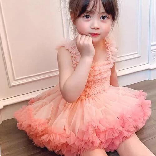Summer Baby Girls Dress Cute Mesh Cake Princess Dresses For Birthday Party Gift Christmas Costume 1 2 3 4 5 6 Years Kids Clothes