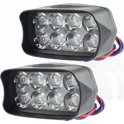 Motorcycle headlights 12v 12w 8LED Motorbike spotlights fog lights headlamp 6000k 1200LM waterproof moto auxiliary working lamp