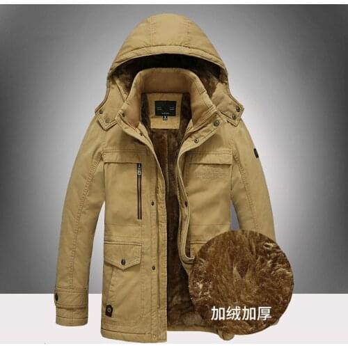 Mens Wear Winter Cotton-padded Clothes Male Increase Down Thickening Keep Warm Loose Coat Loose Will Code Long Fund Can