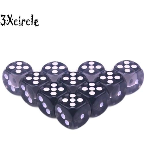 D6 Collection 16mm Translucent Multi Color Dice with Standard Dot Perfect for Tabletop Board Games and RPGs 10PCS