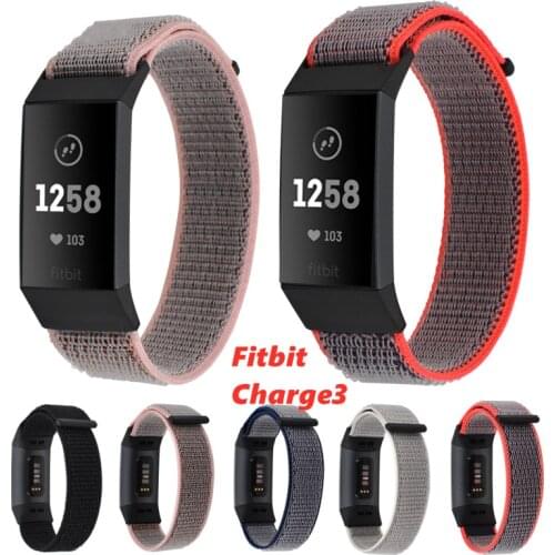 Nylon Weave Band Wrist Strap Woven Quick Release Bracelet Strap For Fit bit Charge3 Smart Wristband