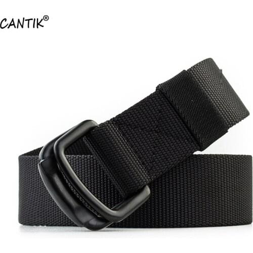 CANTIK 2020 New Arrival Manufacturer Direct Double Loop Versatile Alloy Buckle Pure Nylon Leisure Styles Belt for Men CBCA123