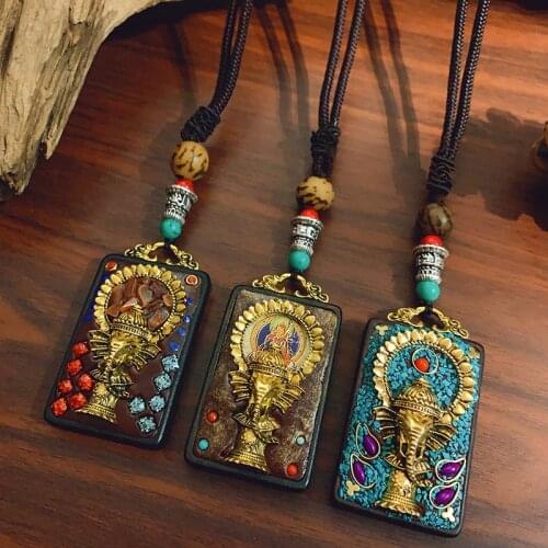 New Vintage Ethnic Style Buddha Elephant Pendants & Necklaces Statement Nepal Exaggerated Long Sweater Necklace Women Men Jewelr